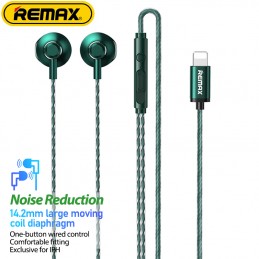 REMAX Kopfhörer mit Lightning Connector für iPhone Apple EarPods In-Ear-Kopfhörer (Grün)