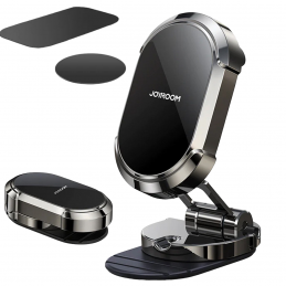Joyroom Auto 360° magnetische selbstklebende faltbare Telefonhalterung (Armaturenbrett / Cockpit) Schwarz