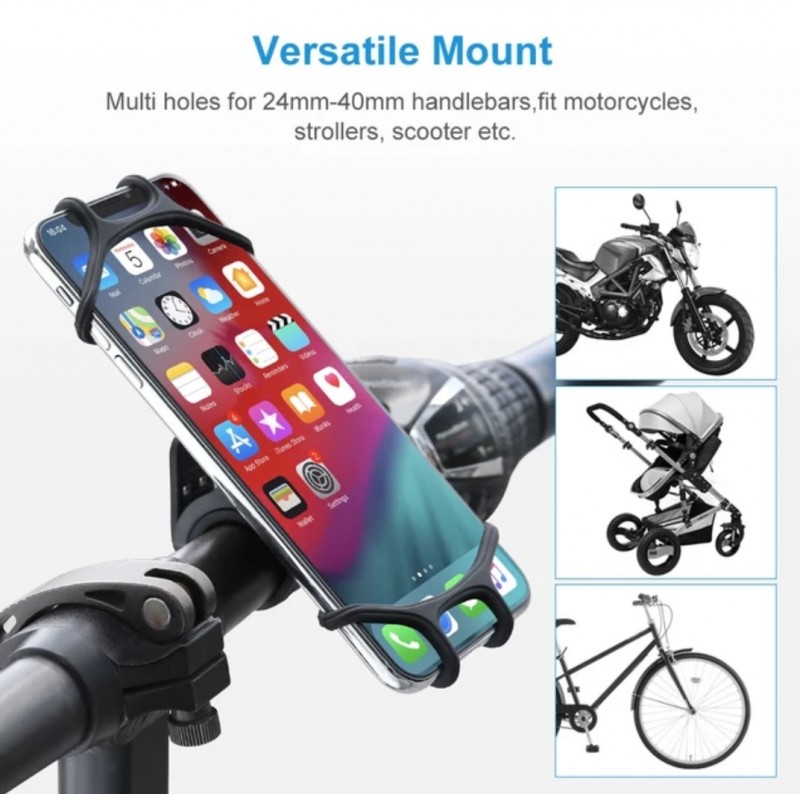 VUP Handyhalterung Fahrrad, 360°verstellbare Fahrrad Handyhalterung,  universale Edelstahl Fahrrad Handyhalterung für Allen Handy, automatisches
