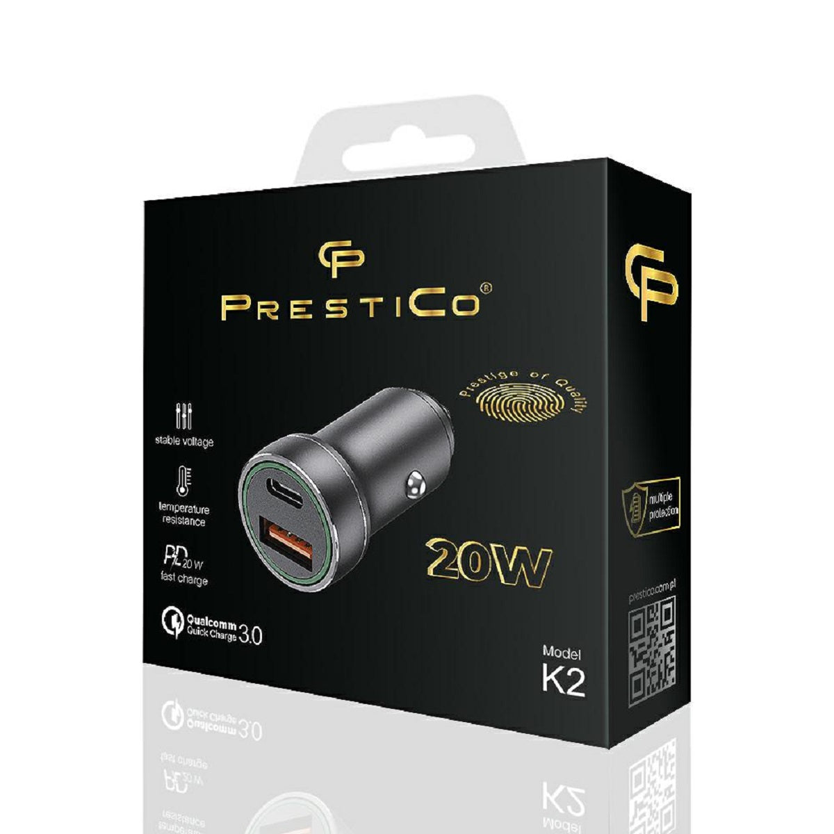 20W Auto Ladegerät USB-C 20W 3.0 Schnellladeadapter KFZ Zigarettenanzünder K2