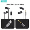 USAMS 3,5mm, Kopfhörerstecker Bass HiFi Stereo Ohrhörer On-Ear- Kopfhörer - Schwarz (3,5mm)