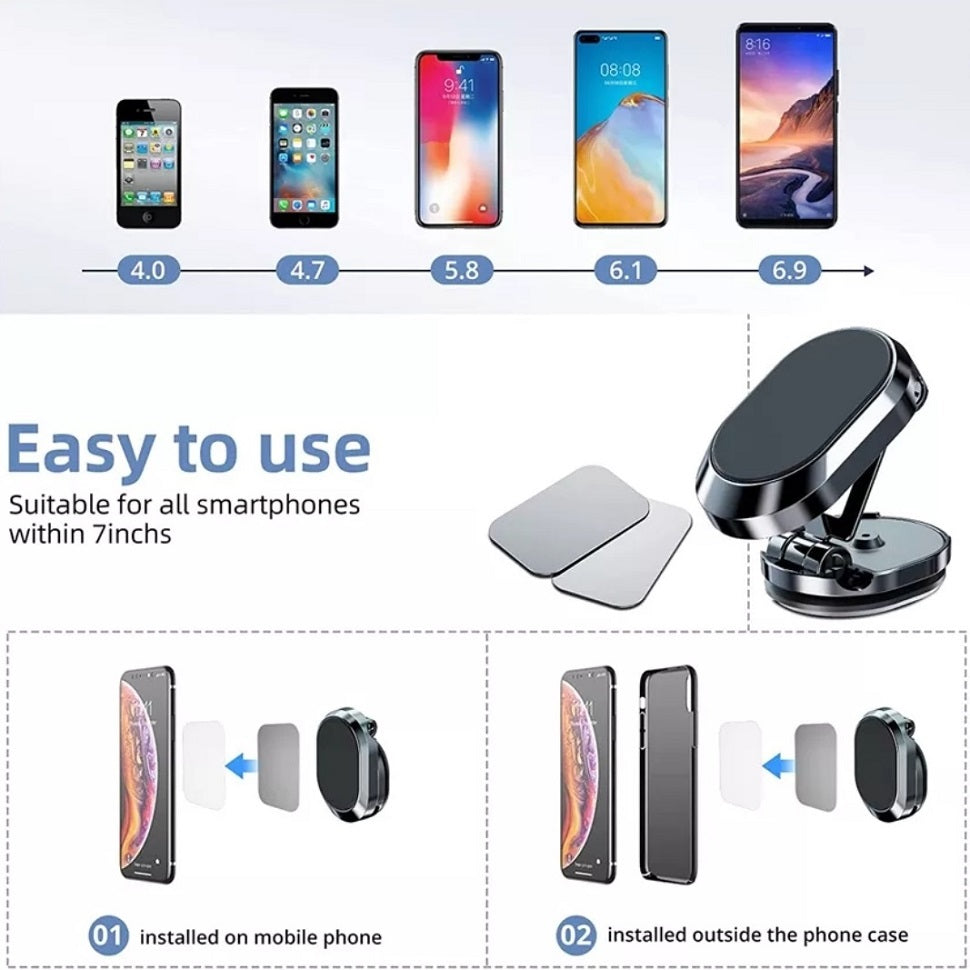 360° Handyhalterung Auto Universal Magnet Armaturenbrett Handy Smartphone Halterung 