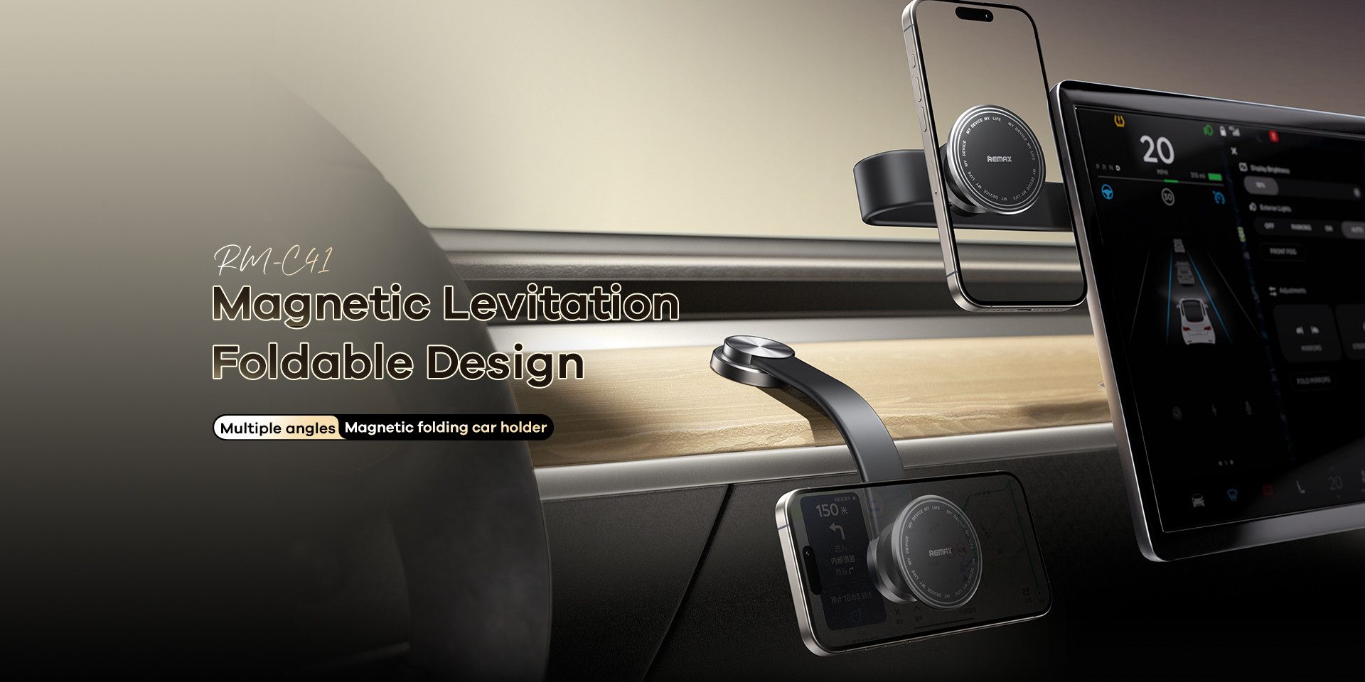 Magnetische Auto Handyhalterung klappbar 360° – RM-C41 Universal Halter