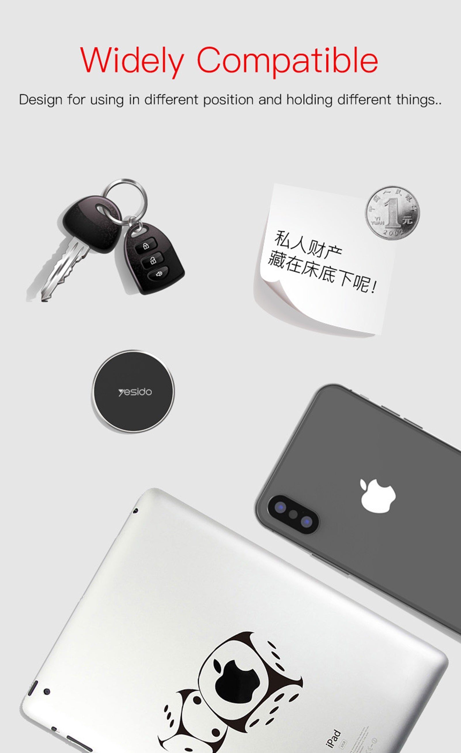 YESIDO Magnetische Universalhalterung C38 Schwarz