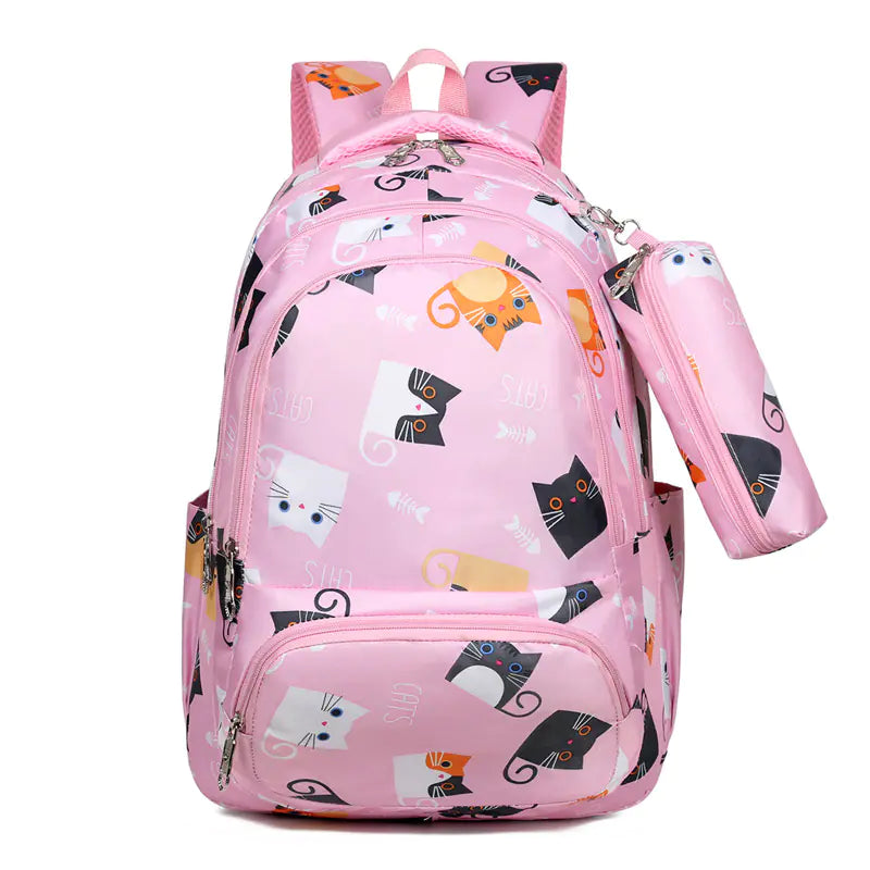 Cartoon Niedlicher Katzen-Druck Rucksack für Kinder