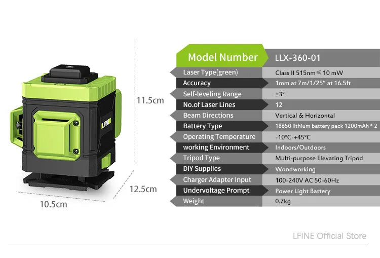 3D12 Linie Grüner Laser Nivelliergerät