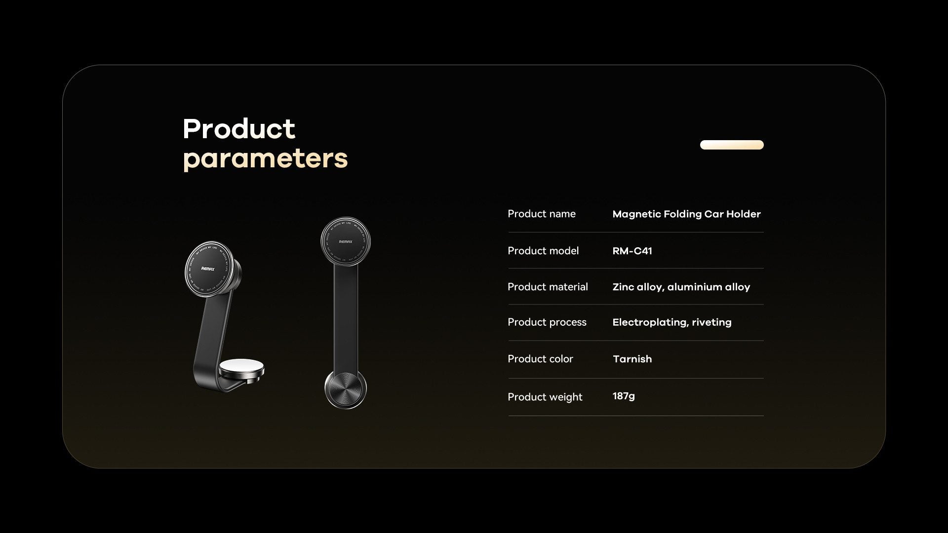 Produktbeschreibung von Magnetische Auto Handyhalterung klappbar 360° – REMAX RM-C41 Universal Halter