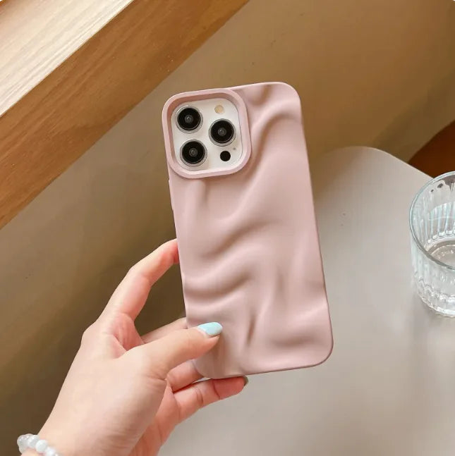 Mattes Wasserwellen-Soft-TPU-Handyhülle für iPhone (Stoßfest, Fingerabdruckresistent, Mehrere Farben)
