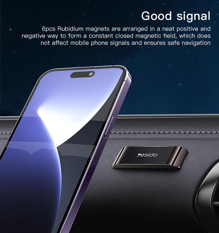 YESIDO, C151 Handyhalterung Auto Magnet Armaturenbrett KFZ Universal Smartphone Halter, Schwarz