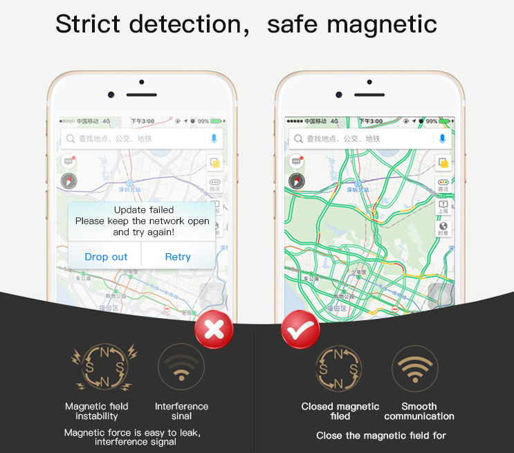 YESIDO_Magnetischer_Auto_Halterung_C58_Schwarz closed magnetic filed