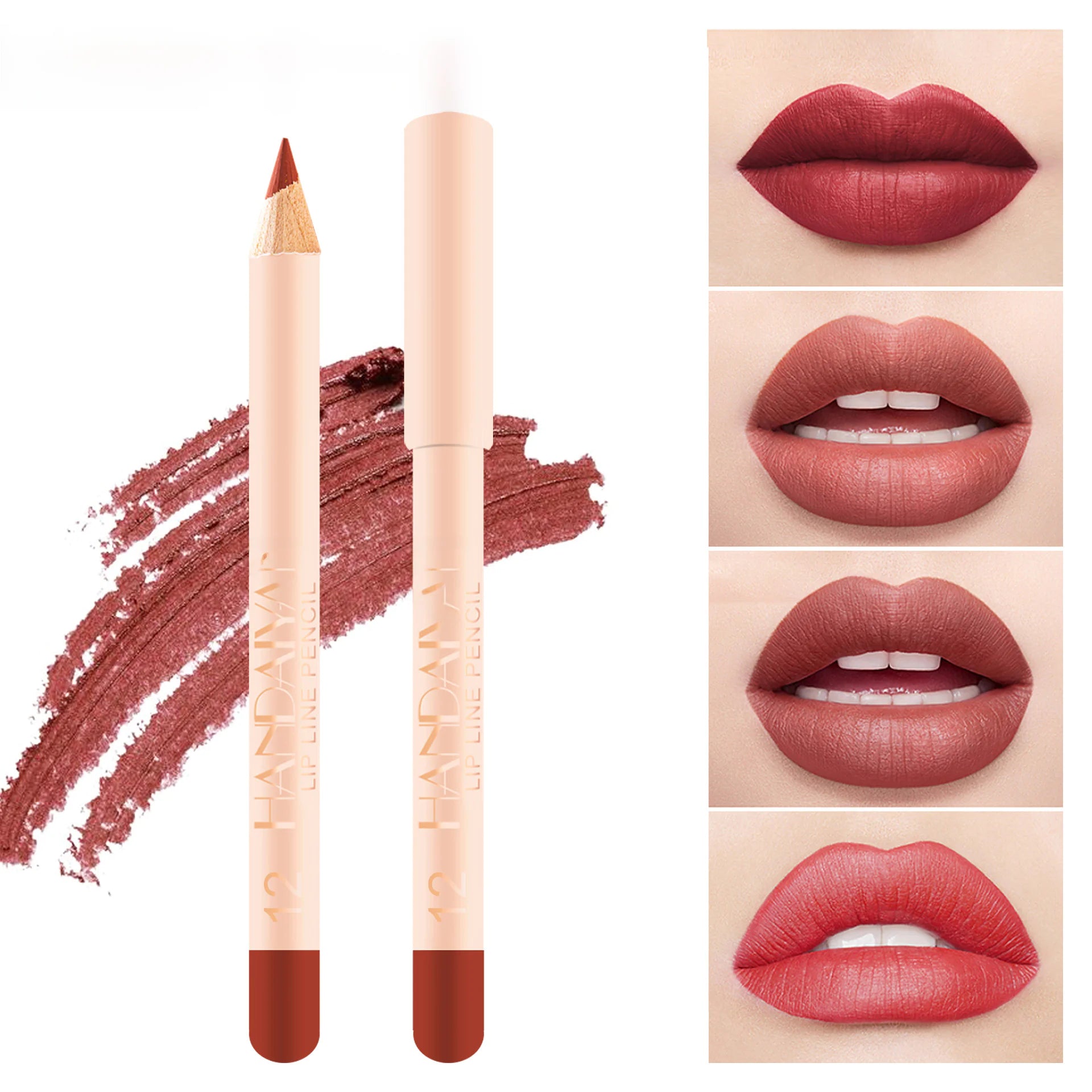 HANDAIYAN 12-Farben Mattes Lippenstift- und Lipliner-Set