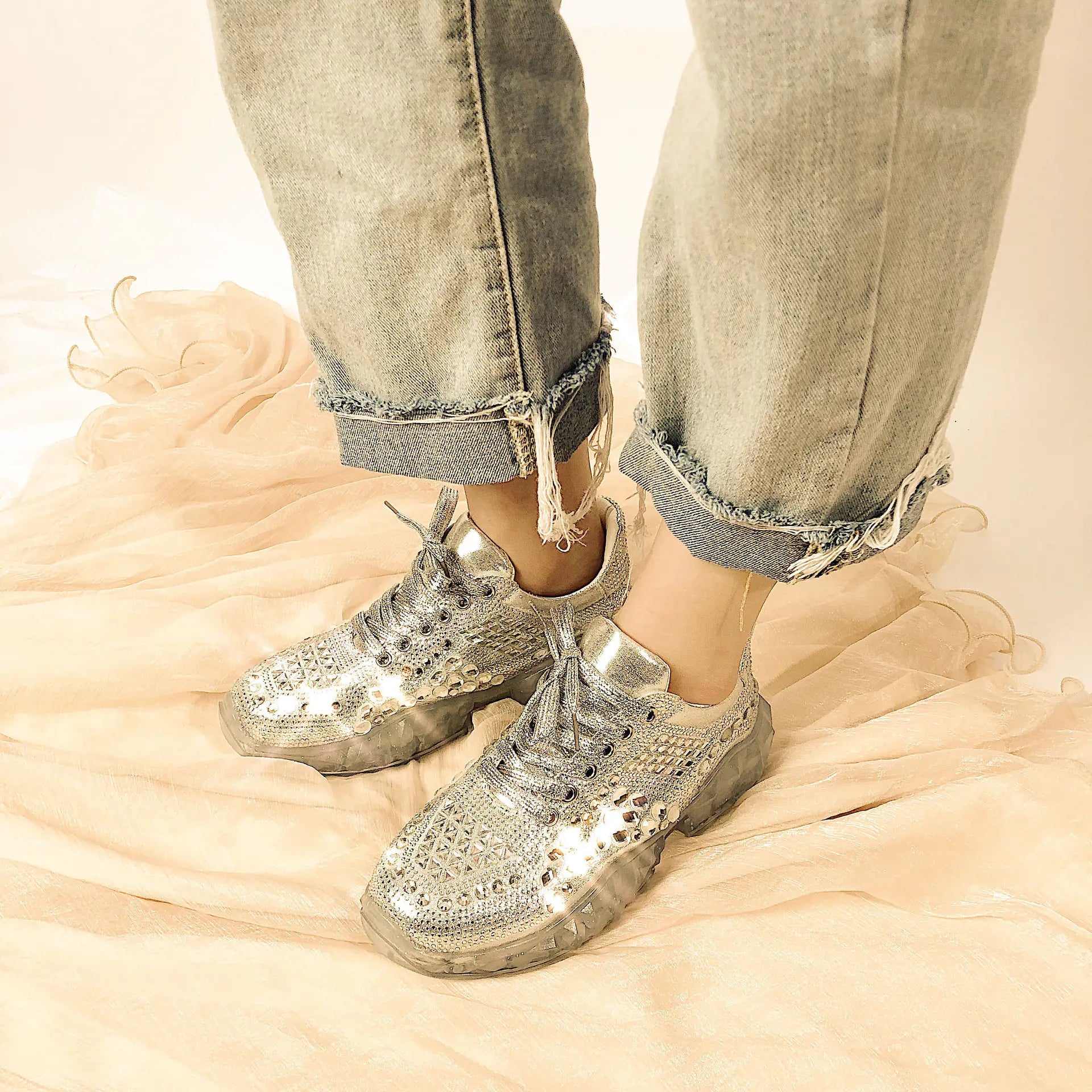 Modische Strass Freizeit-Sneaker für Schüler