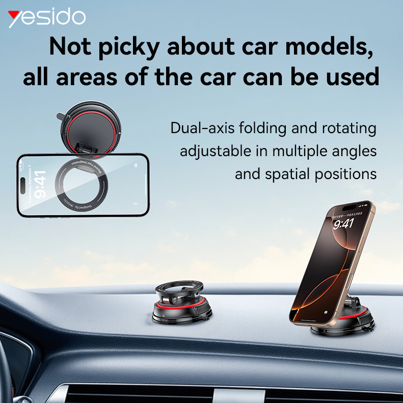 YESIDO Magnetische Autohalterung C219 – MAGSAFE, Schwarzsaugkraft