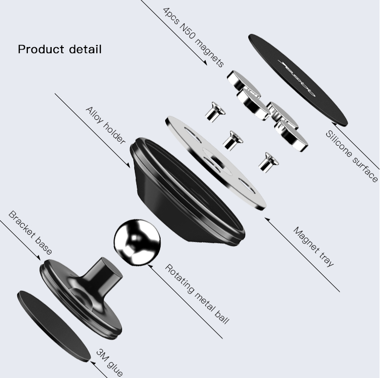 YESIDO Magnetischer Autohalter C58 Schwarz