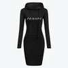 Herbst-Winter Damen Langarm-Kapuzenkleid