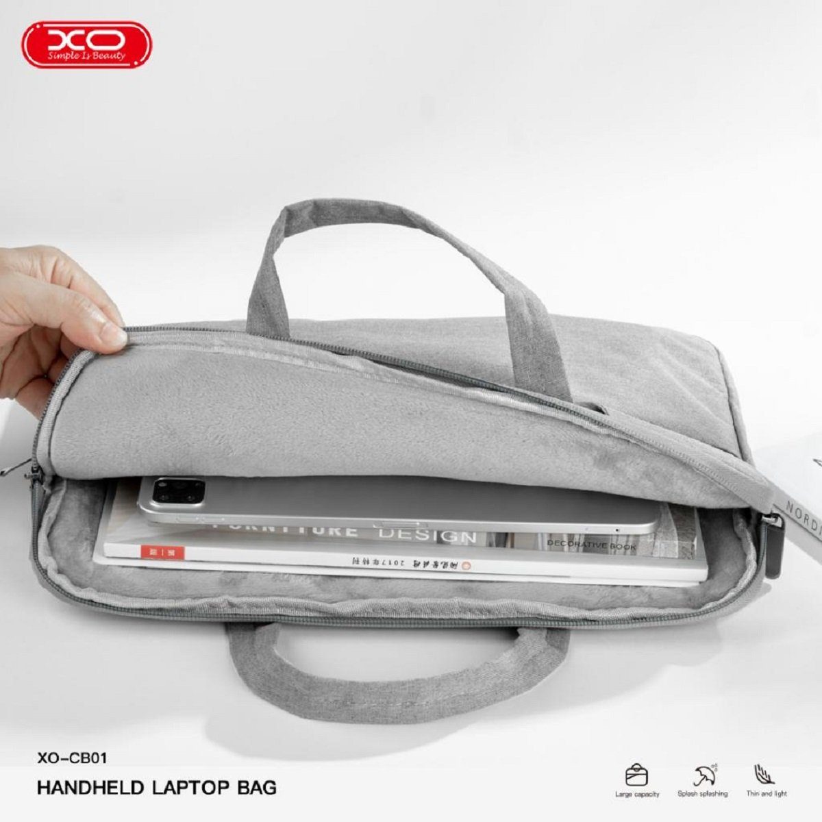 XO Laptoptasche CB01 14", Hellgrau