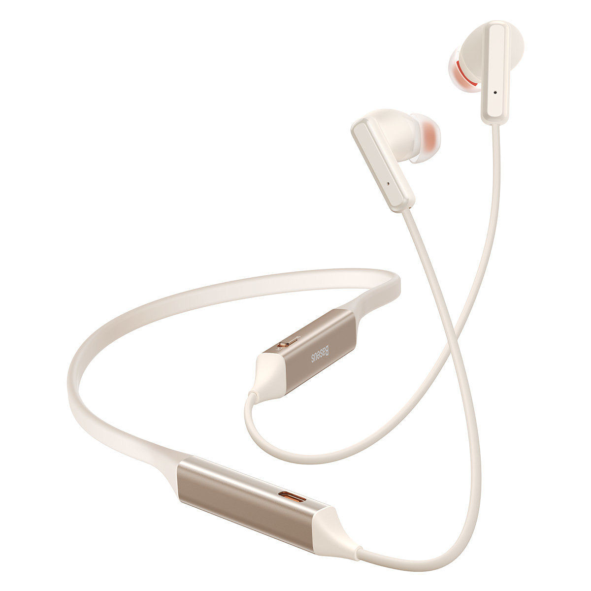 Baseus, Bowie U2 Neckband Wireless Earphones Creamy-white