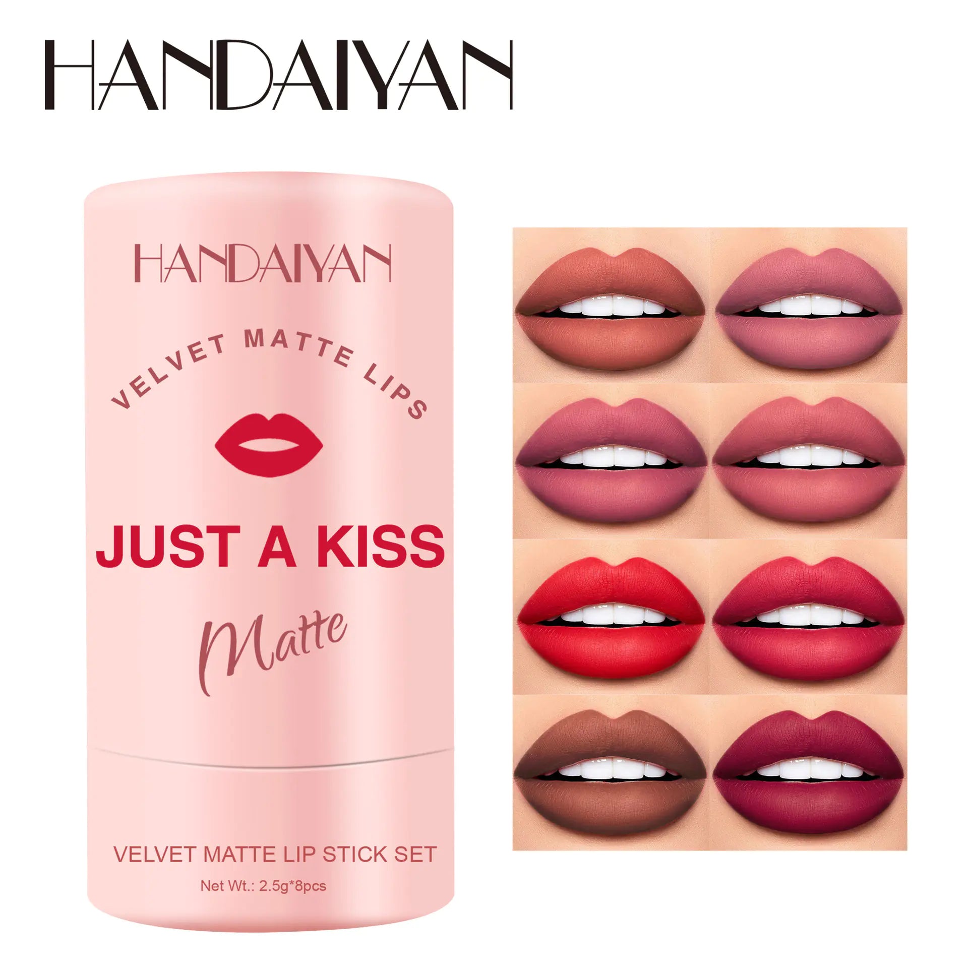 Handaiyan Matte Lippenstift-Set mit flüssigem Lipgloss