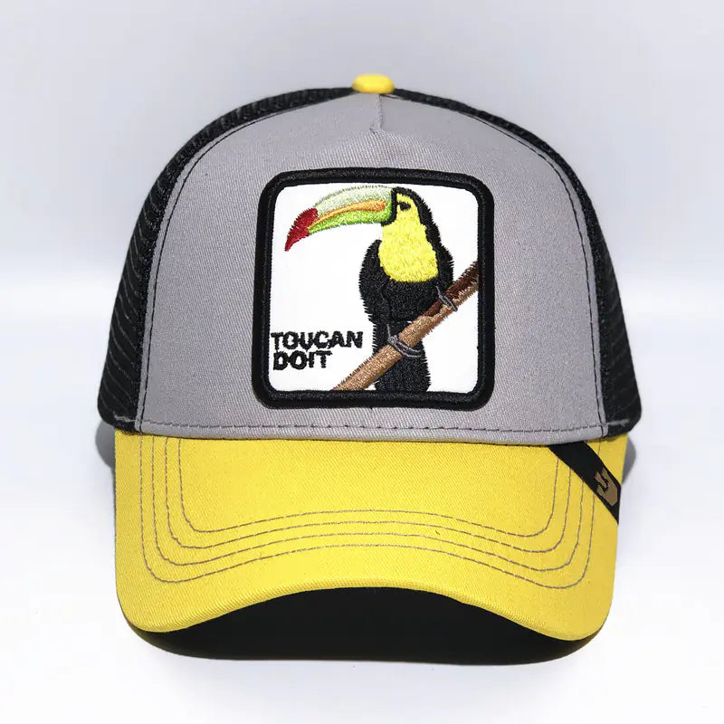 Bestickte Tukan Baseballmütze - Tierisches Mesh-Cap