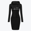 Herbst Winter Langärmeliges Damen Hoodie-Kleid