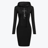 Herbst Winter Damen Langarm Hoodie Kleid