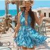 2025 Sommerurlaub Florales Rückenfreies Strandkleid für Frauen